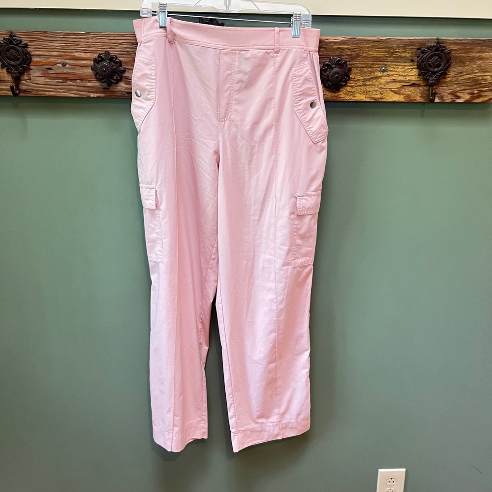 Athleta Vienna Cargo Pants Pink Womens 14 Lightweight Stretch Utility 988133-01